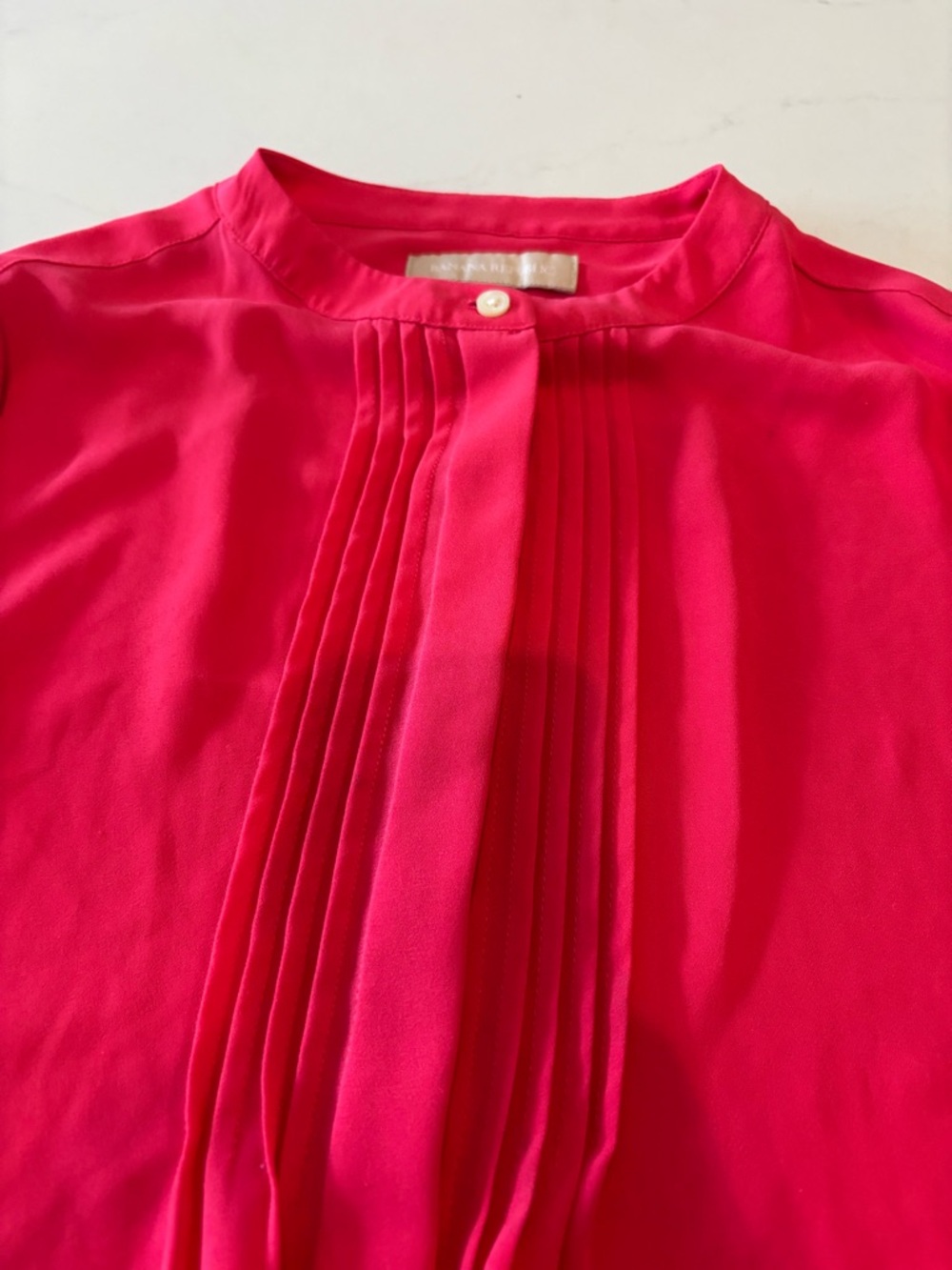 Banana Republic Red Pintuck Blouse - Picture 3 of 7